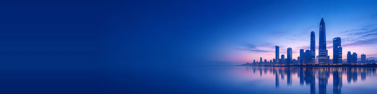 Corporate Blue Twilight Skyline urban city LinkedIn banner for a professional profile