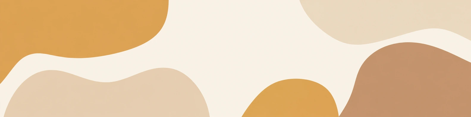 Earthy Ochre Blobs abstract LinkedIn banner for a professional profile