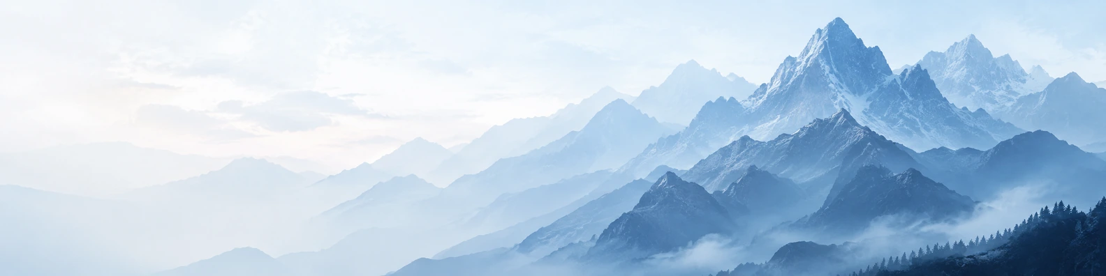 Layered Monolith Heights nature-inspired LinkedIn banner for a professional profile